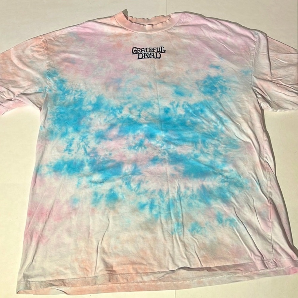 Grateful Dead mens t-shirt large XL cotton candy clouds tie dye pink blue tee